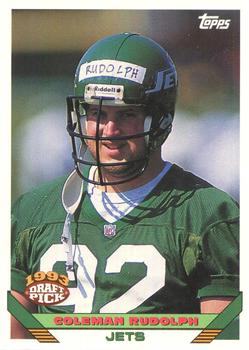 Coleman Rudolph New York Jets 1993 Topps NFL Rookie Card - Draft Pick #545